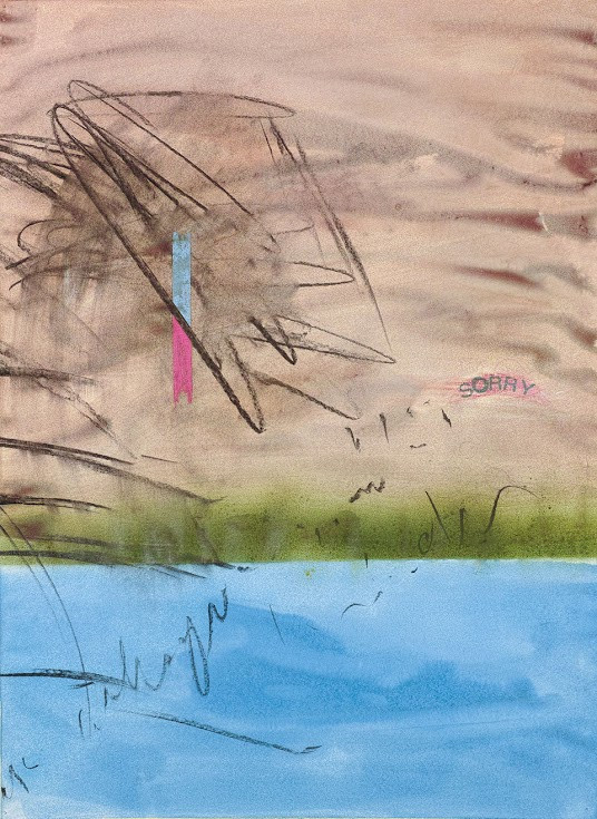 Tibor Zsolt: sorry, 2015, akril, akvarell, pasztell, szén, papír