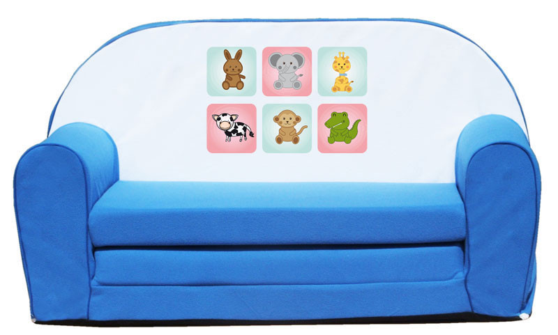 Kék állatkás játék szivacs kanapé gyerekeknek