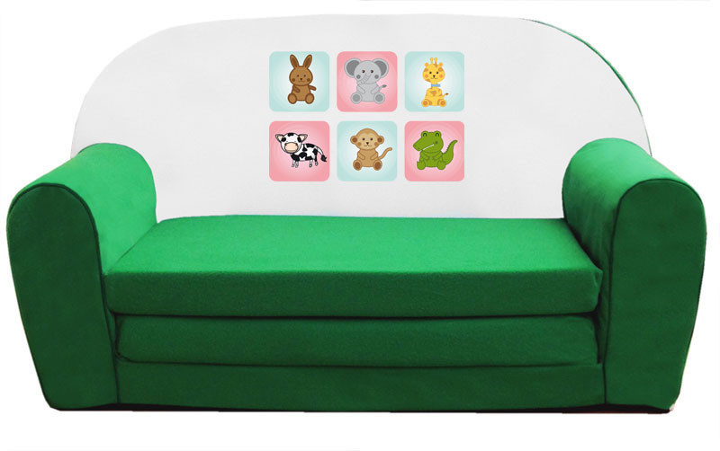 Zöld állatkás játék szivacs kanapé gyerekeknek