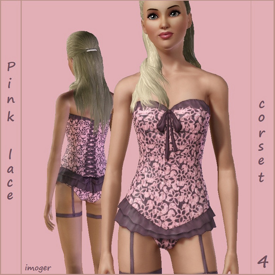 Pink lace - lingerie 4 - by imoger