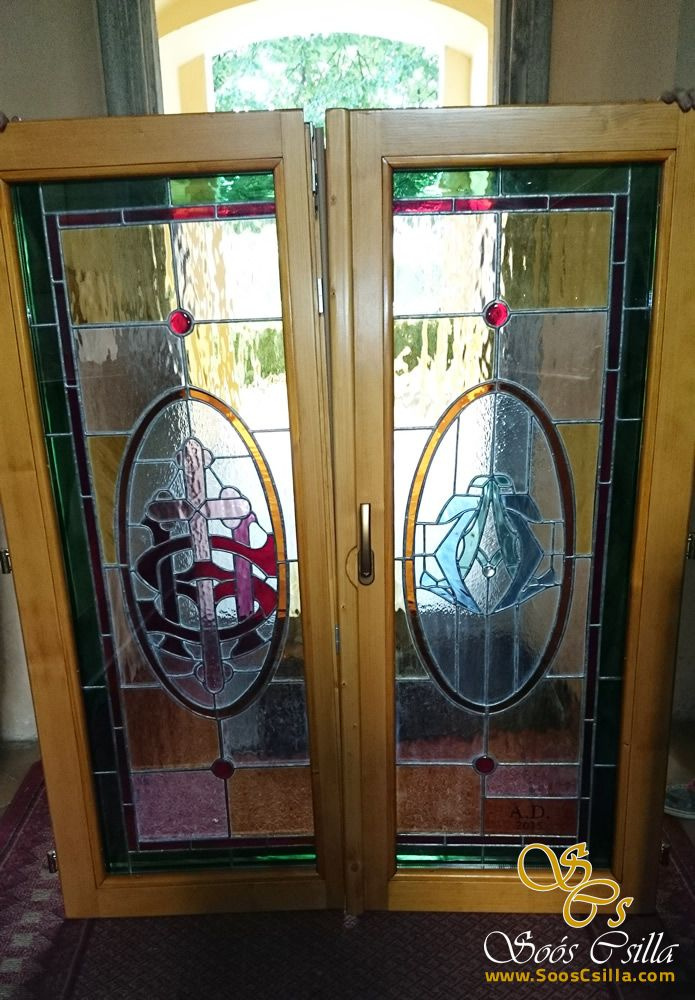 Templom ólomüveg ajtó ablak