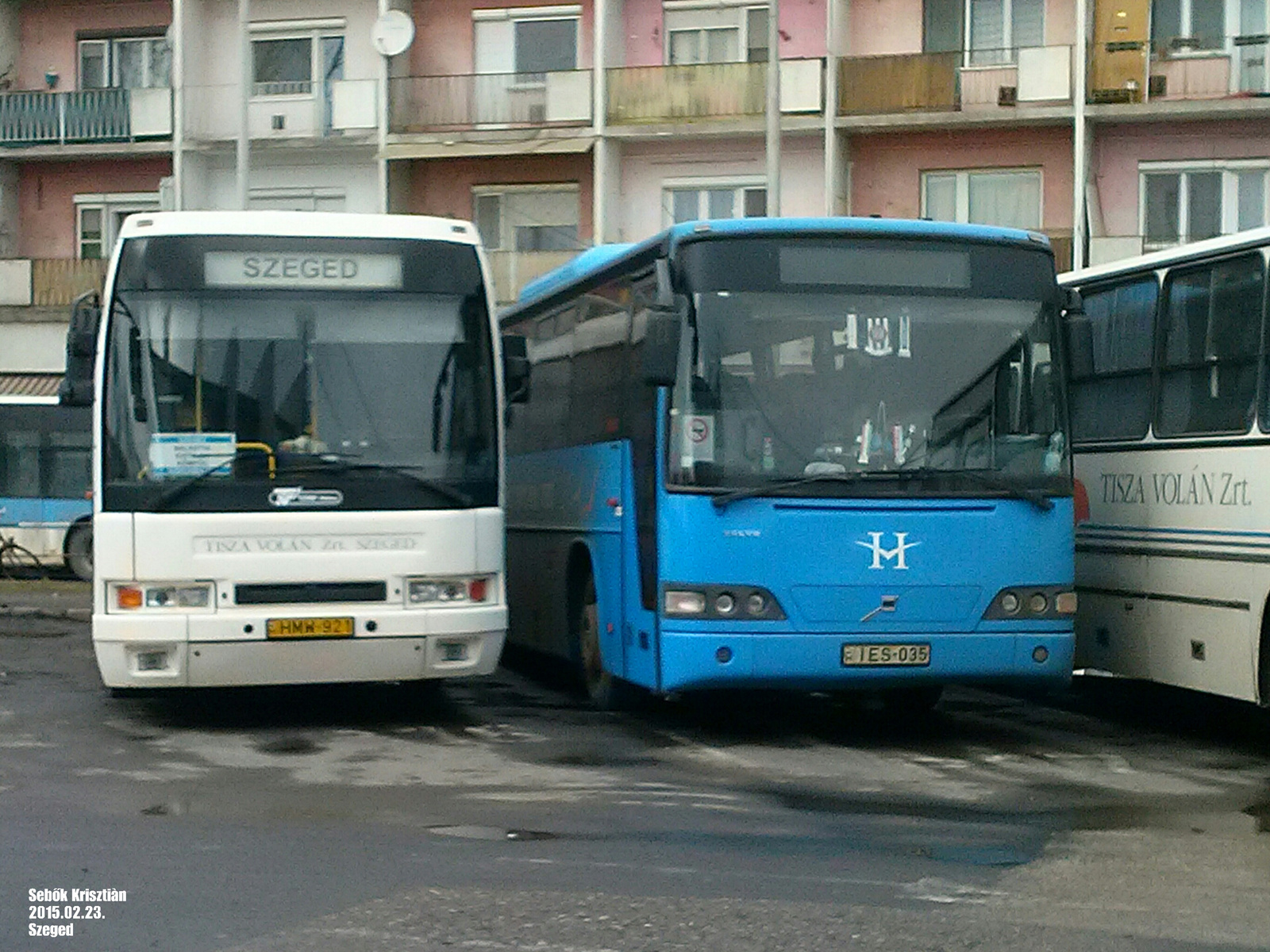 Ikarus E95 HMW-921 és egy Hajdus Volvo IES-035 2015.02.23. Szege