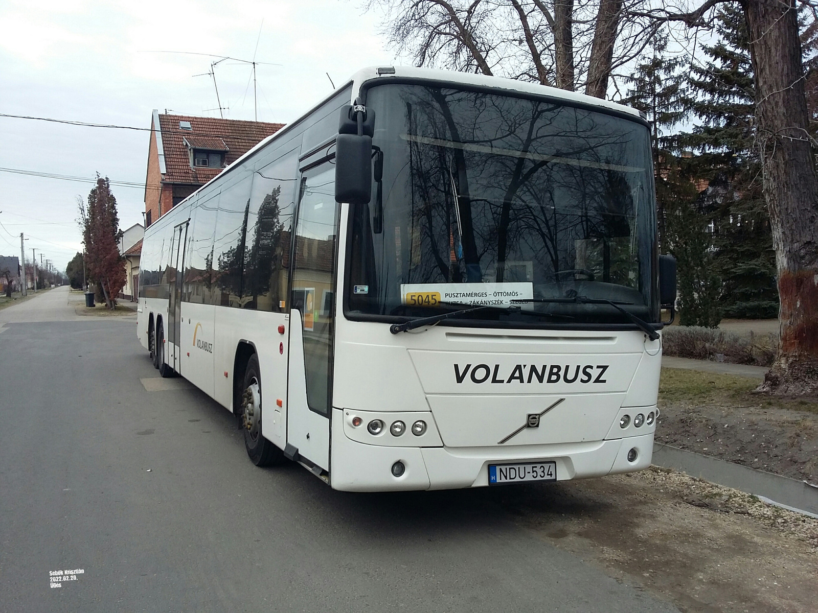 Volvo 8700BLE NDU-534 2022.02.20.-àn Üllésen a Szabadsàg tér