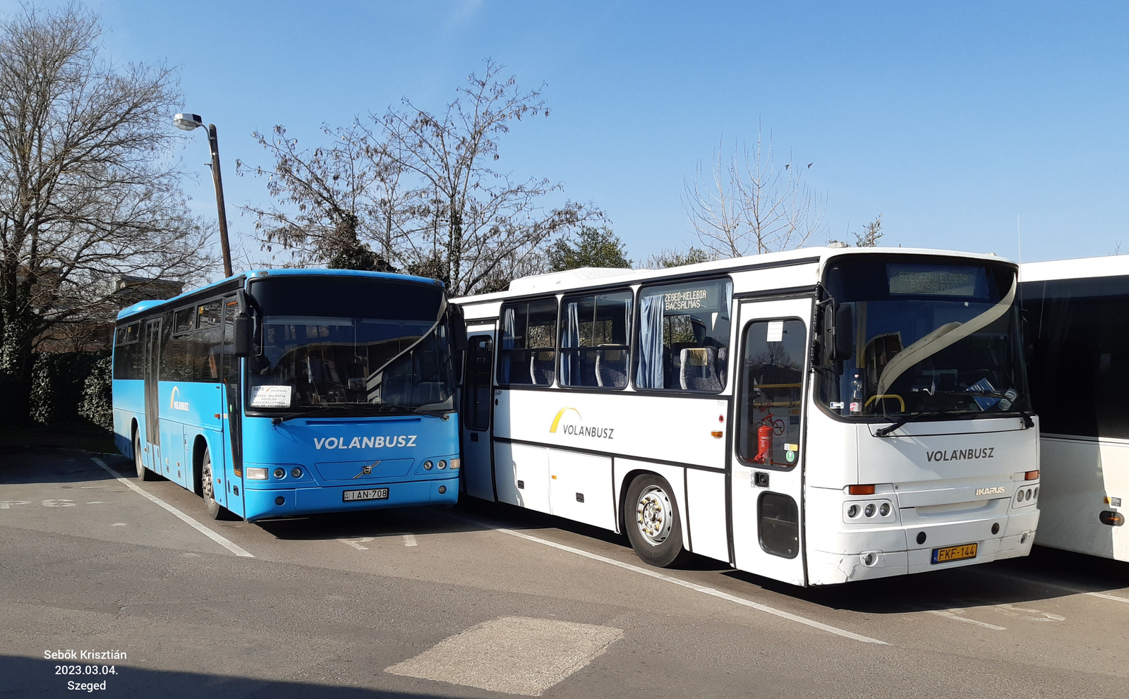 Ikarus C56 FKF-144 ès Volvo IAN-708 Szeged, Mars tèr 2023.