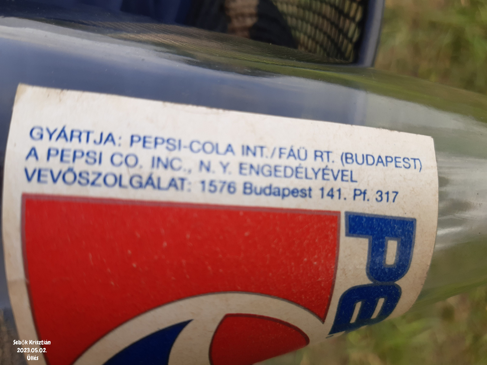 Retró Pepsis űveg cimkéje 2023. 2.