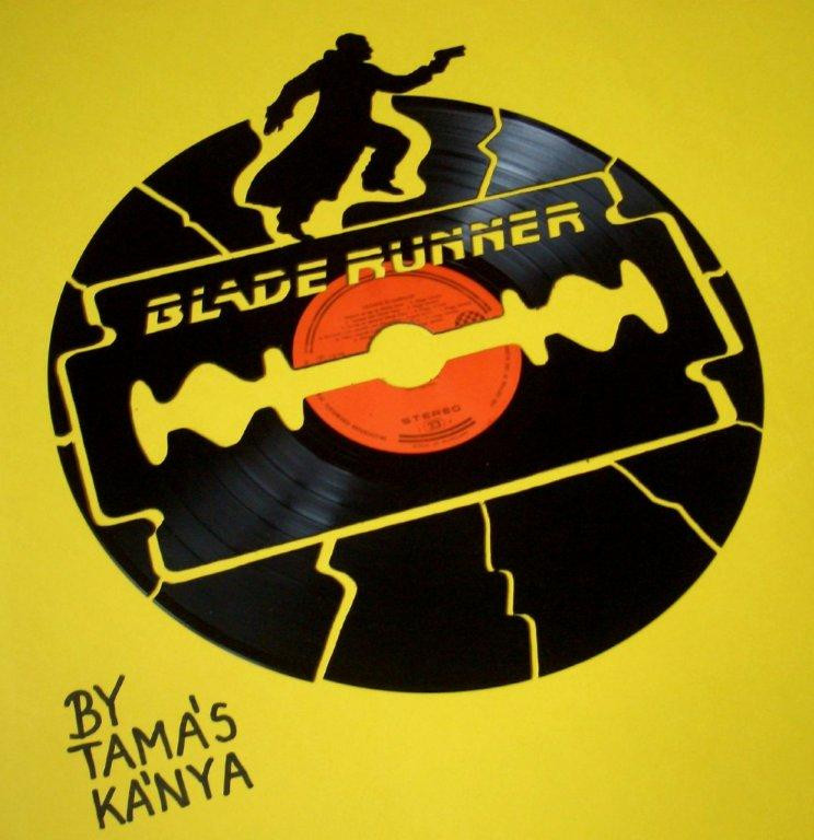 blade runner recycled vinyl records art by tamás kánya