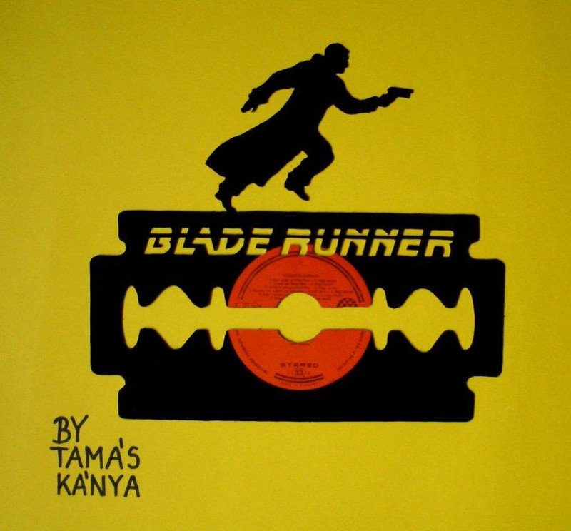 blade runner recycled vinyl records art by tamás kánya