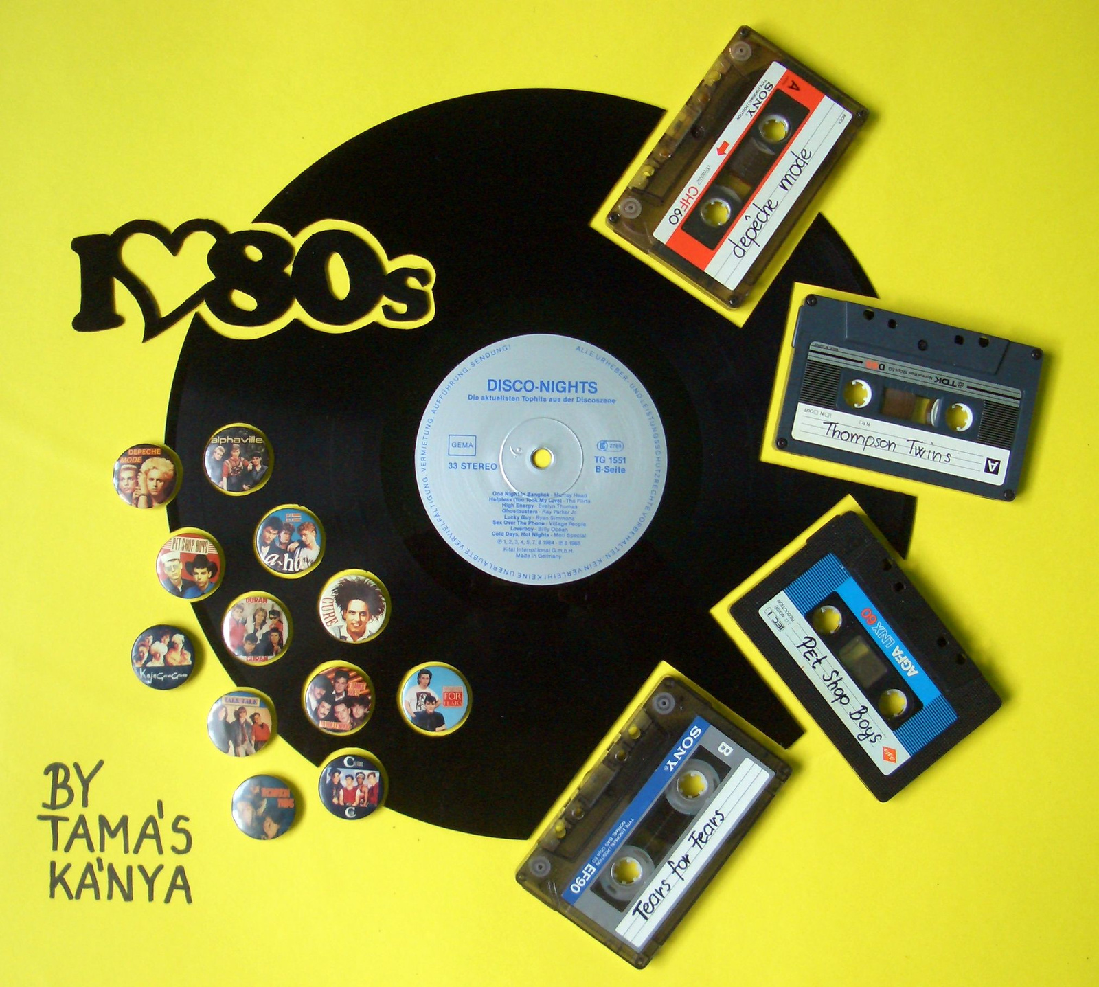 i love 80's cassette,buttons by tamas kanya