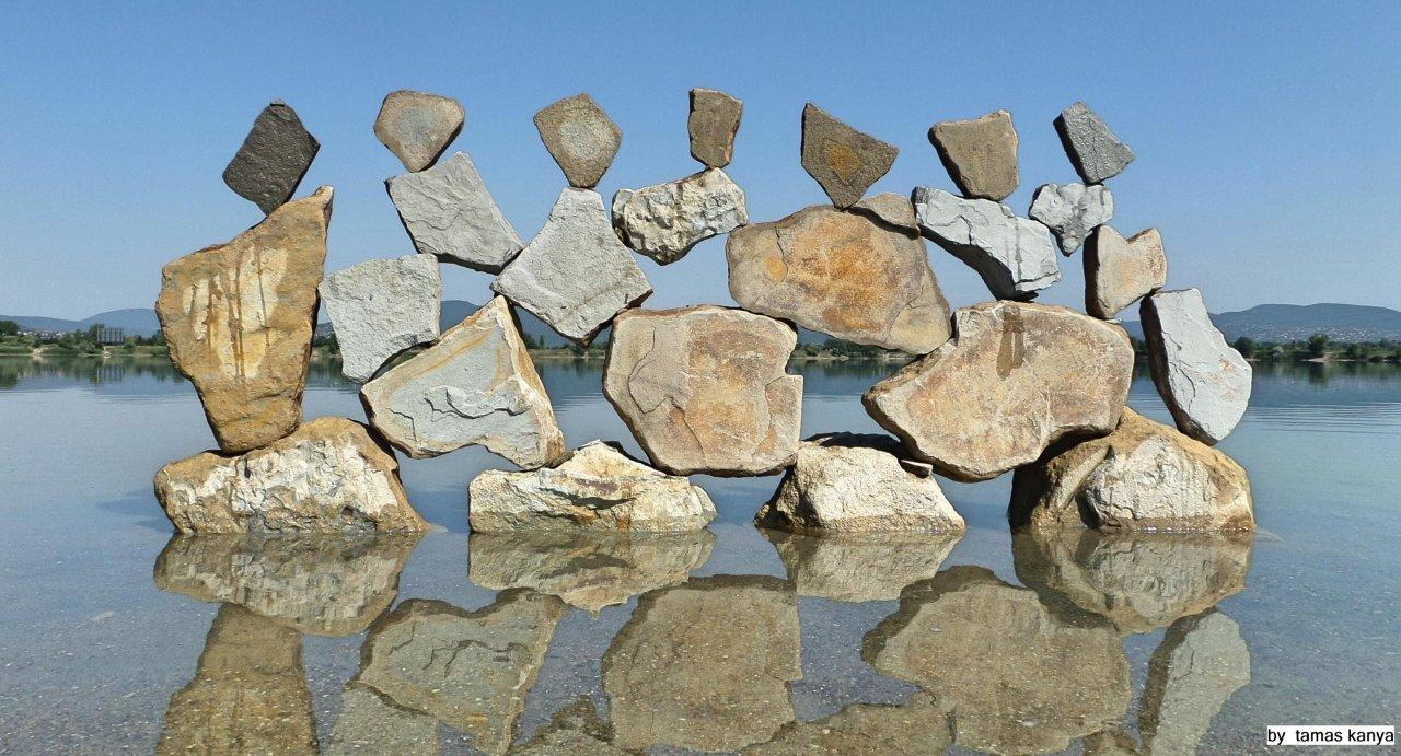 Stone balance wall in Hungary