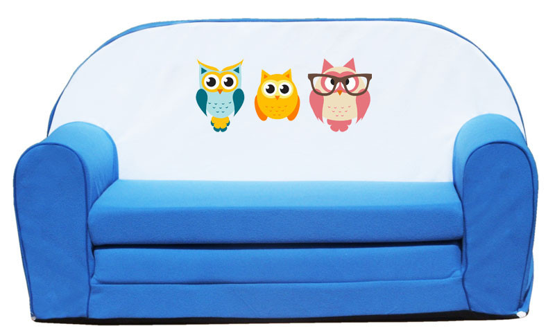 Kék 3 bagoly szivacs kanapé