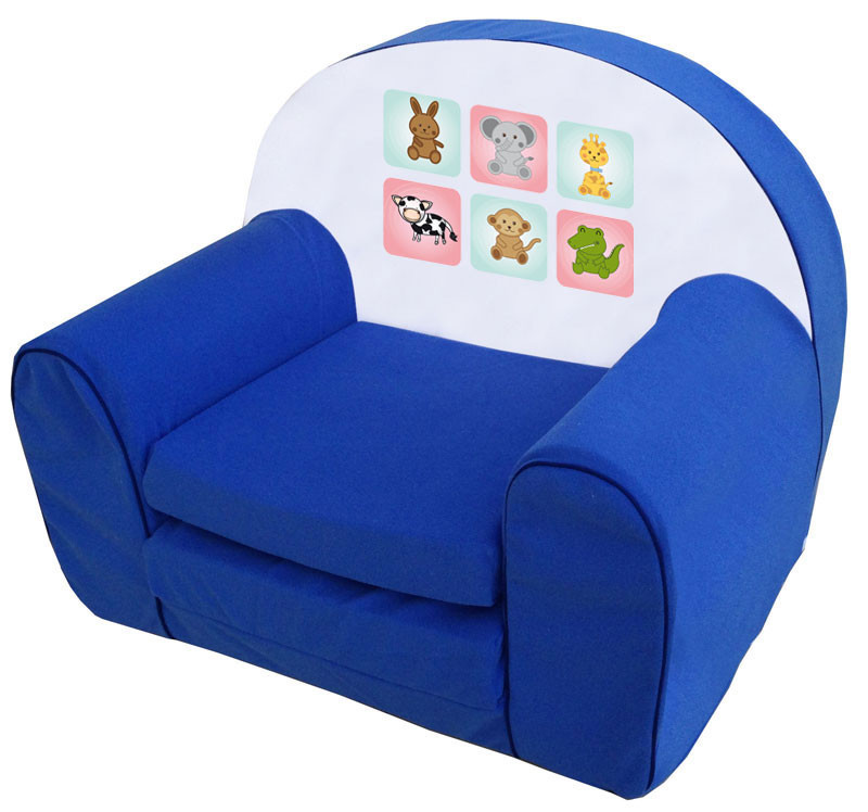 Állatkás kék szivacs fotel