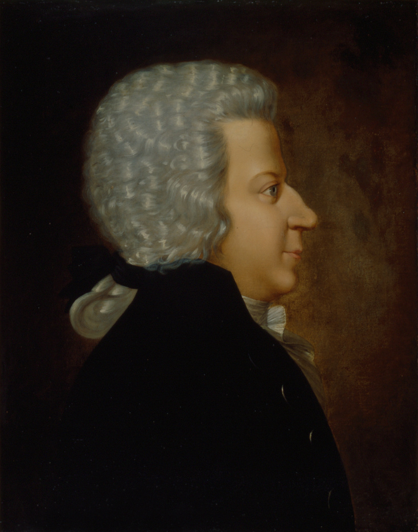 Mozart W. A. Brustbild im Profil Öl auf Leinwand unbekannt Porta