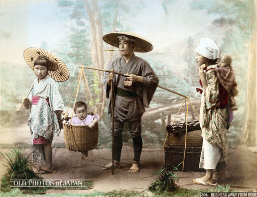 fiatal család úton 1890