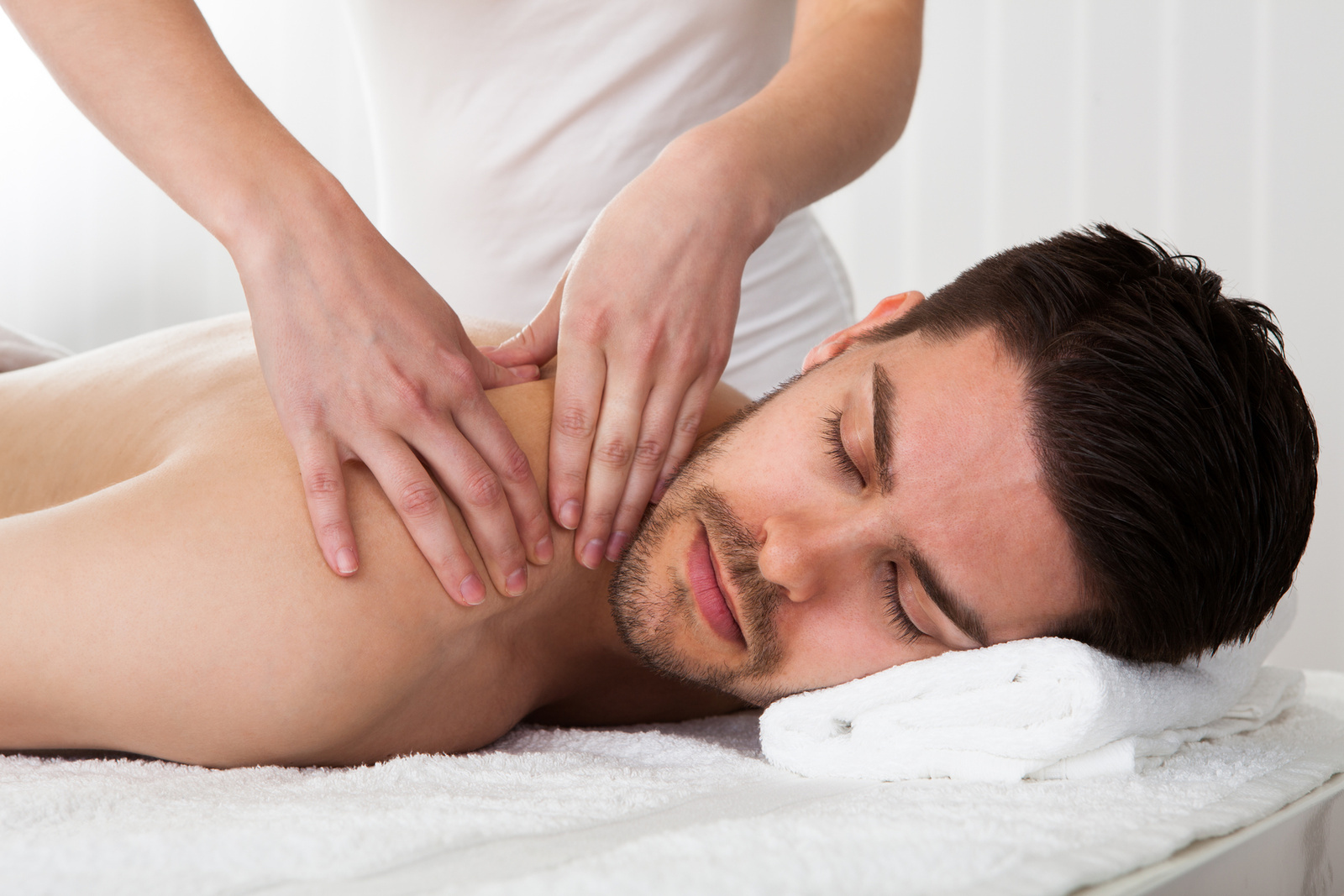 Man getting spa treatment