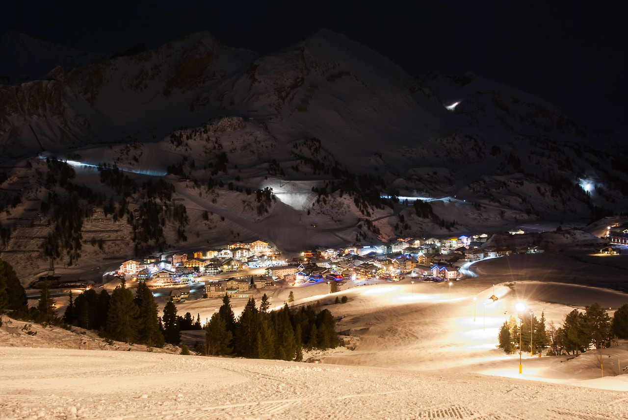 Night Skiing In Obertauern, Austria