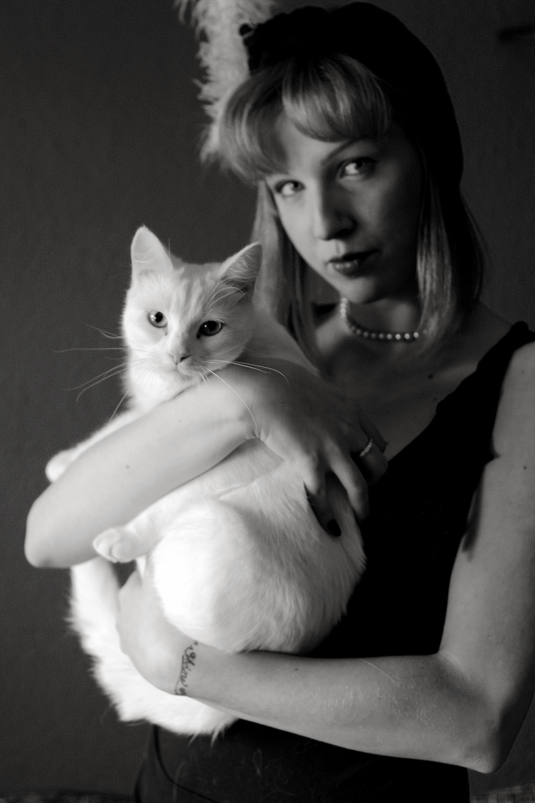 lány macskával