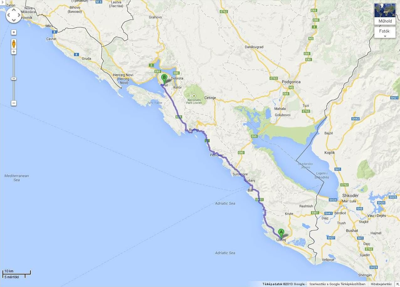 7 day Ulcinj-Tivat 270 km