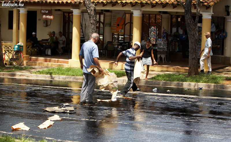 When the road gets painted - Vinales, Cuba, 2007