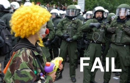 clown-protester