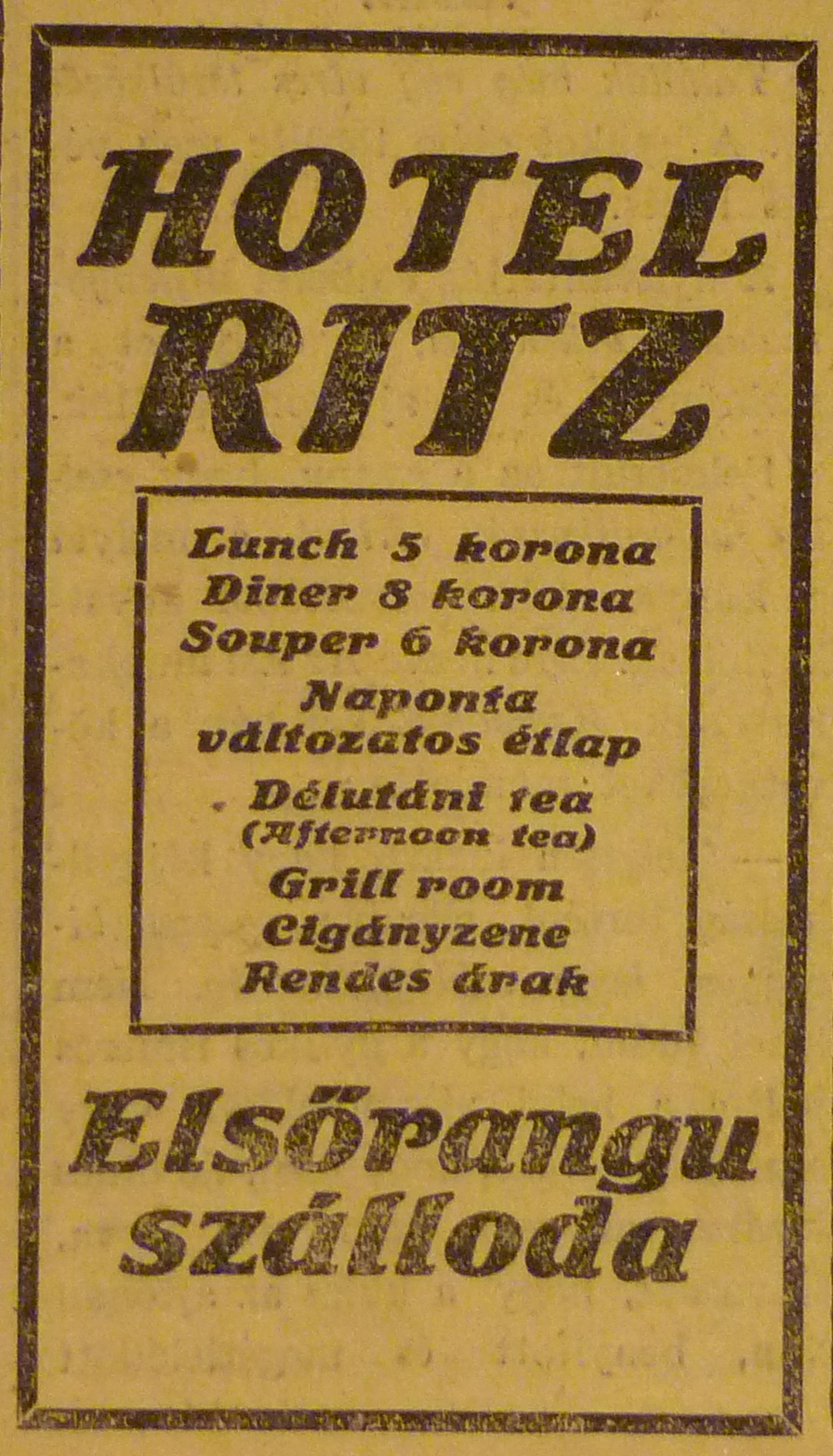 Dunapalota-RitzSzallo-1913Februar-AzEstHirdetes