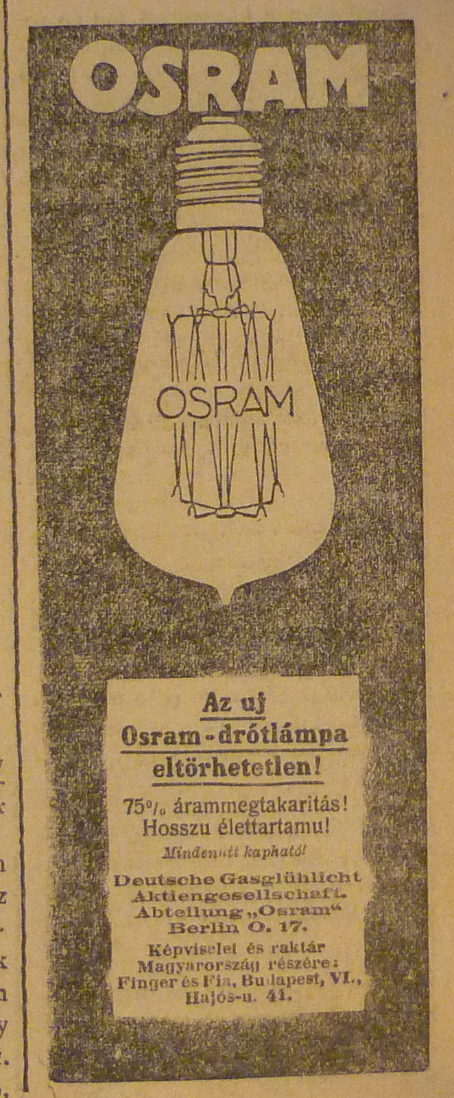 HajosUtca41-Osram-1913Jan-AzEstHirdetes