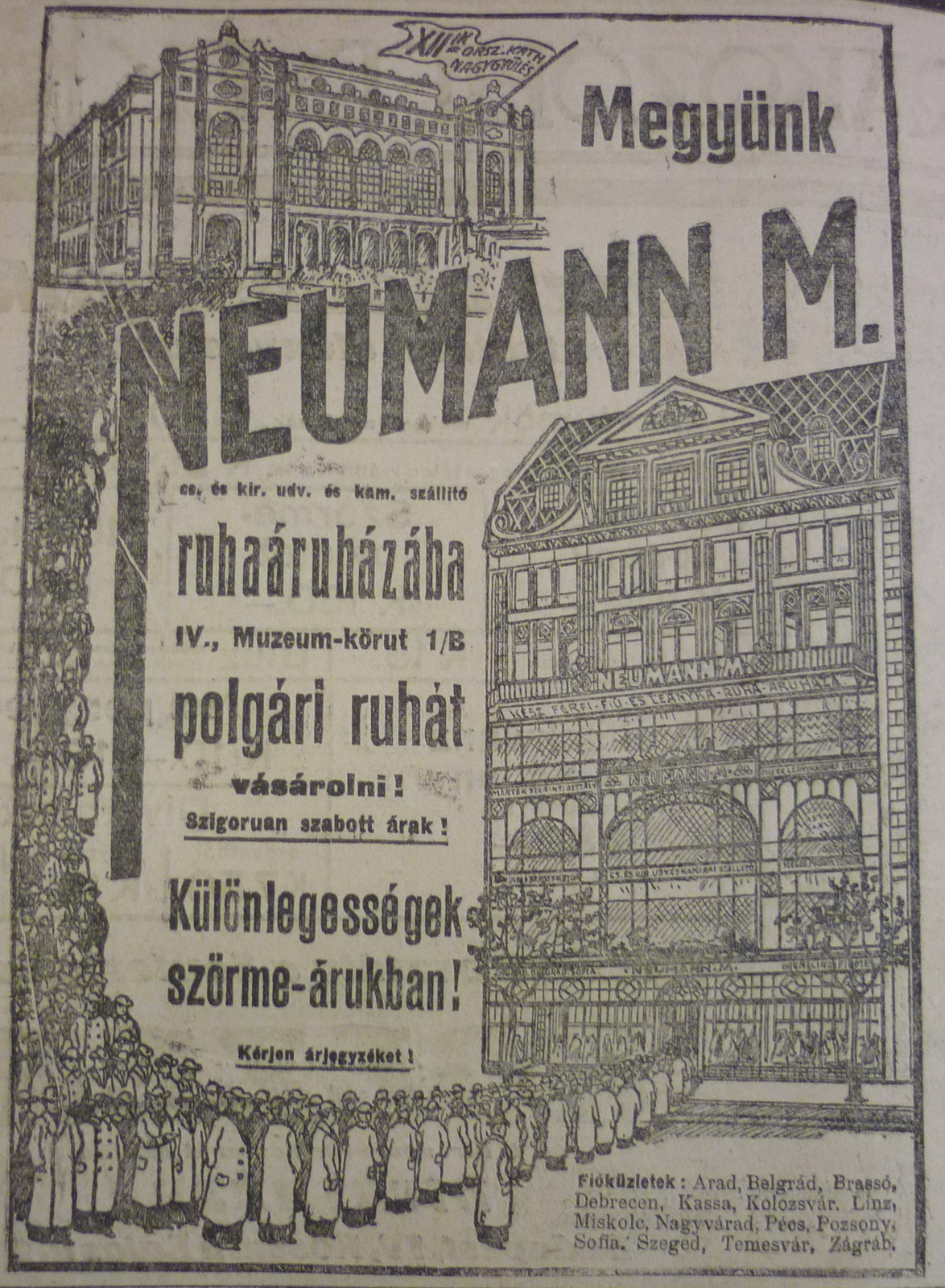 NeumannAruhaz-MuzeumKrt1B-1913Oktober-AzEstHirdetes