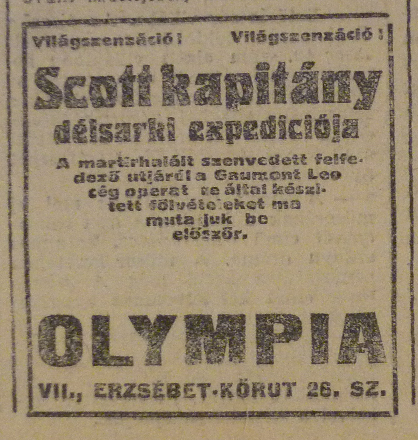 OlympiaMozi-ErzsebetKrt26-1913Marcius-AzEstHirdetes