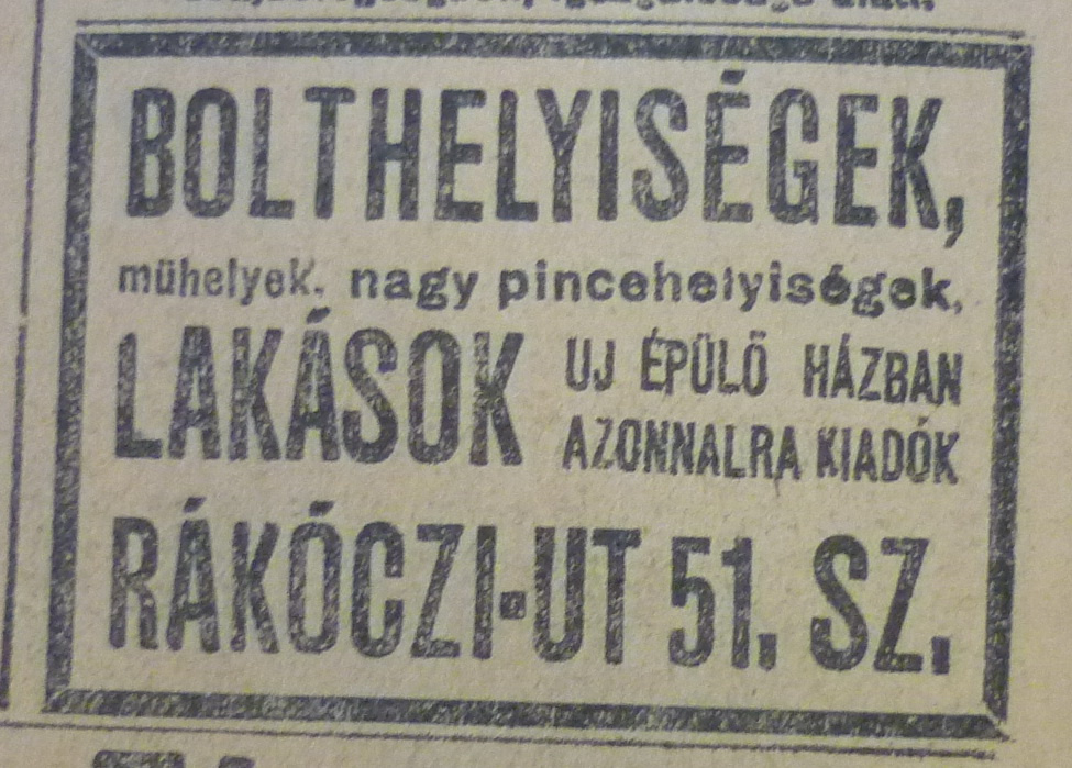 RakocziUt51-1913Aprilis-AzEstHirdetes