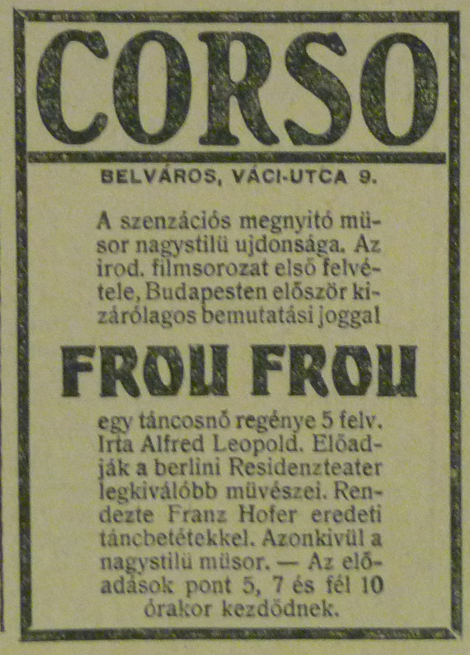 VaciUtca9-CorsoMozi-1913Szeptember-AzEstHidetes