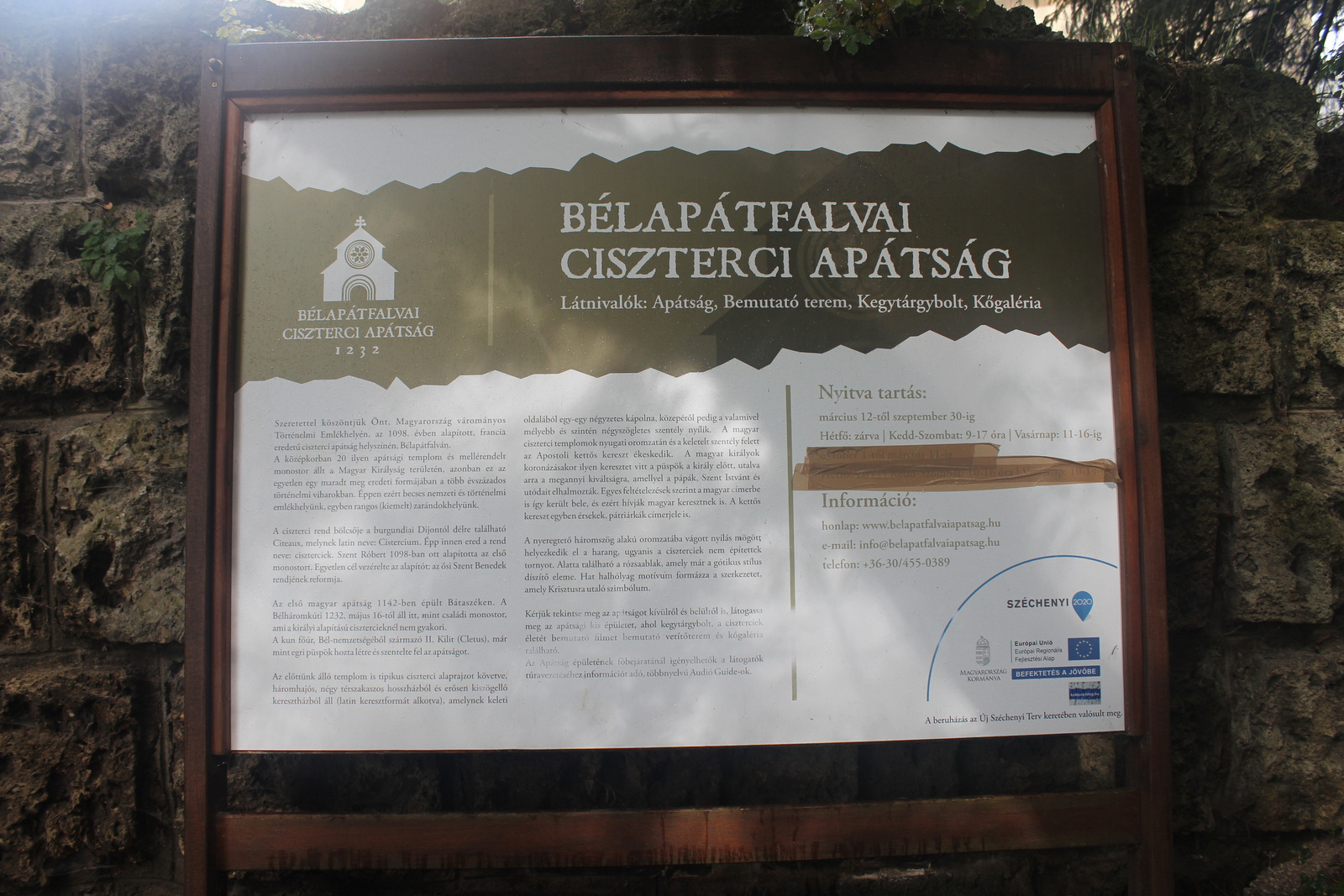 20180720-60-Belapatfalva-CiszterciApatsag-Info