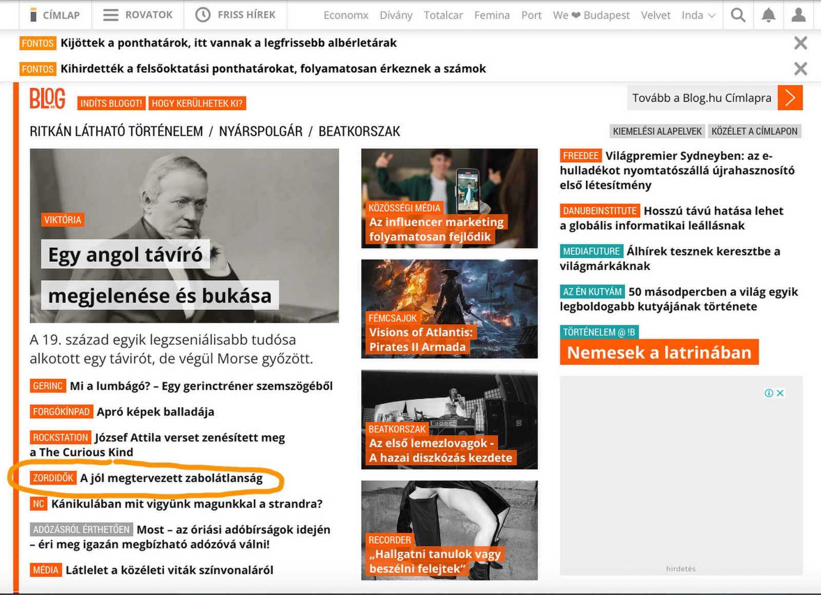 2024 július 24 Index címlap blogketrec a jól megtervezett zab