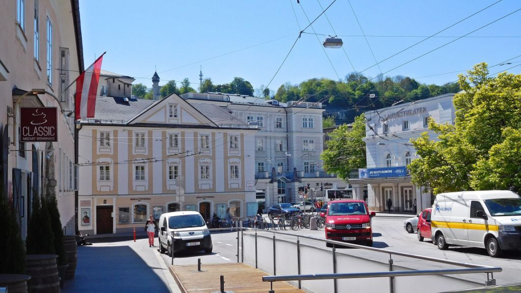 Salzburg - a színház előtti tér