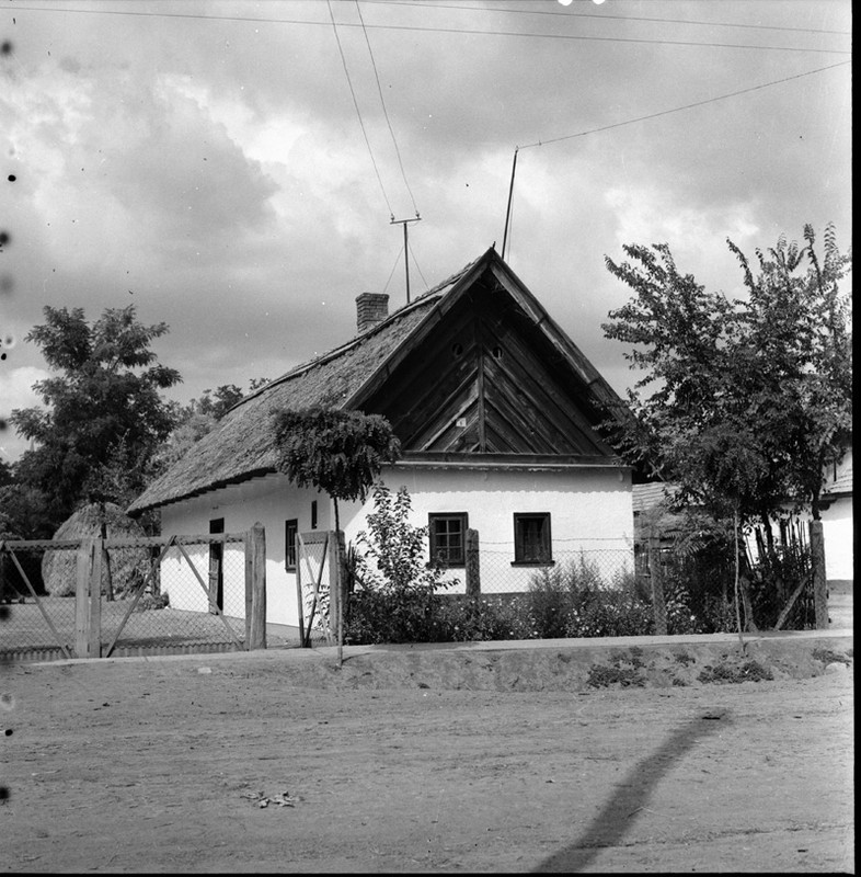 Lakóház átlós deszkaoromzattal a 19. század elejéről. 1960.