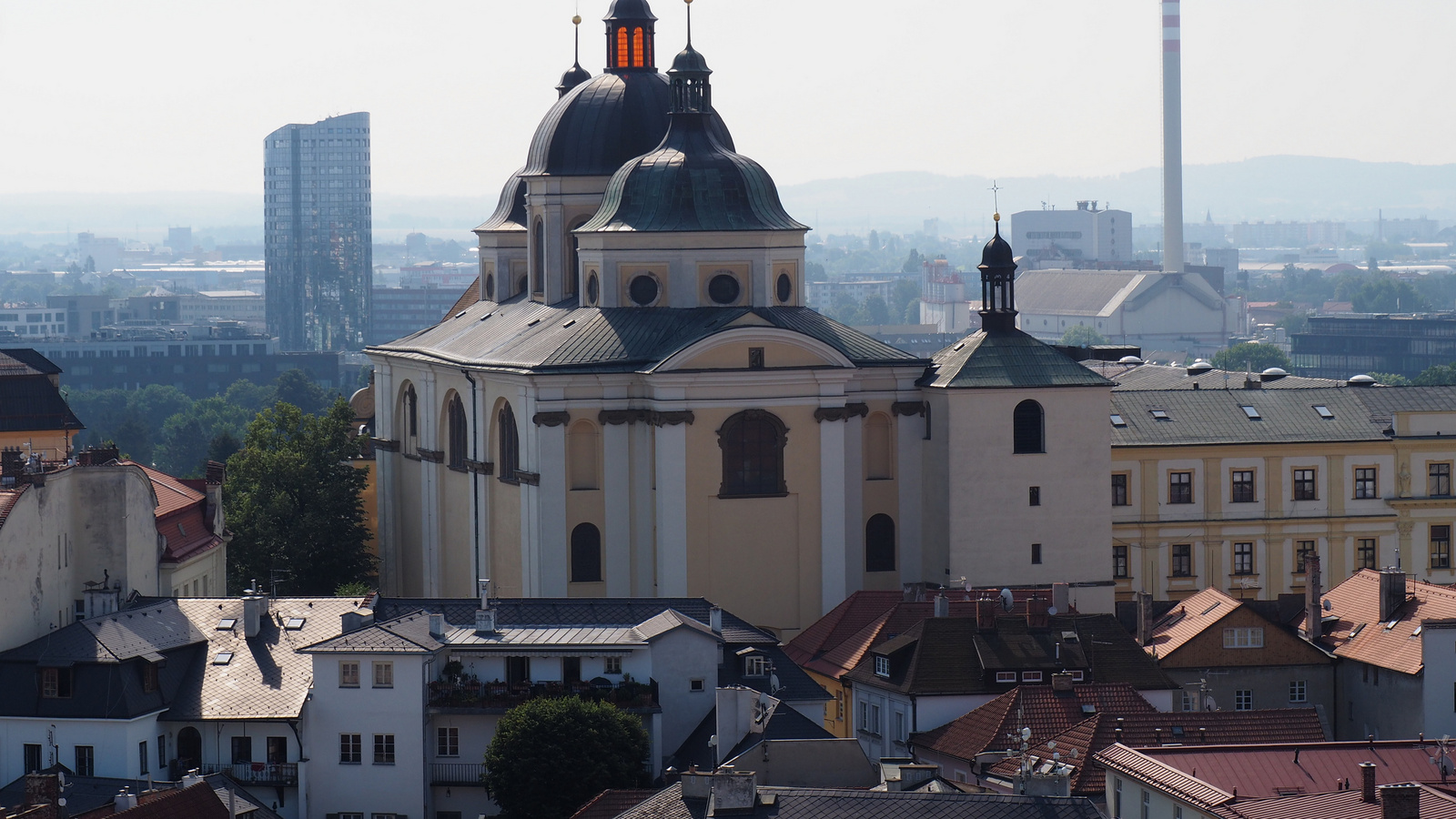 Olomouc, Kostel sv. Mořice, kilátás a tetőről, SzG3