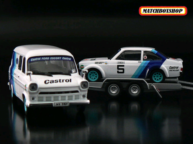 Matchboxshop IXO Ford Escort MkII, Transit Van &amp; Trailer-Mon