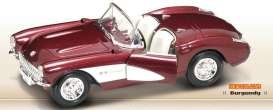 Yatming 1957 Chevrolet Corvette, Burgundy 1-24