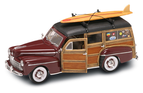 Yatming 1948 FORD WOODY BURGUNDY 1-18