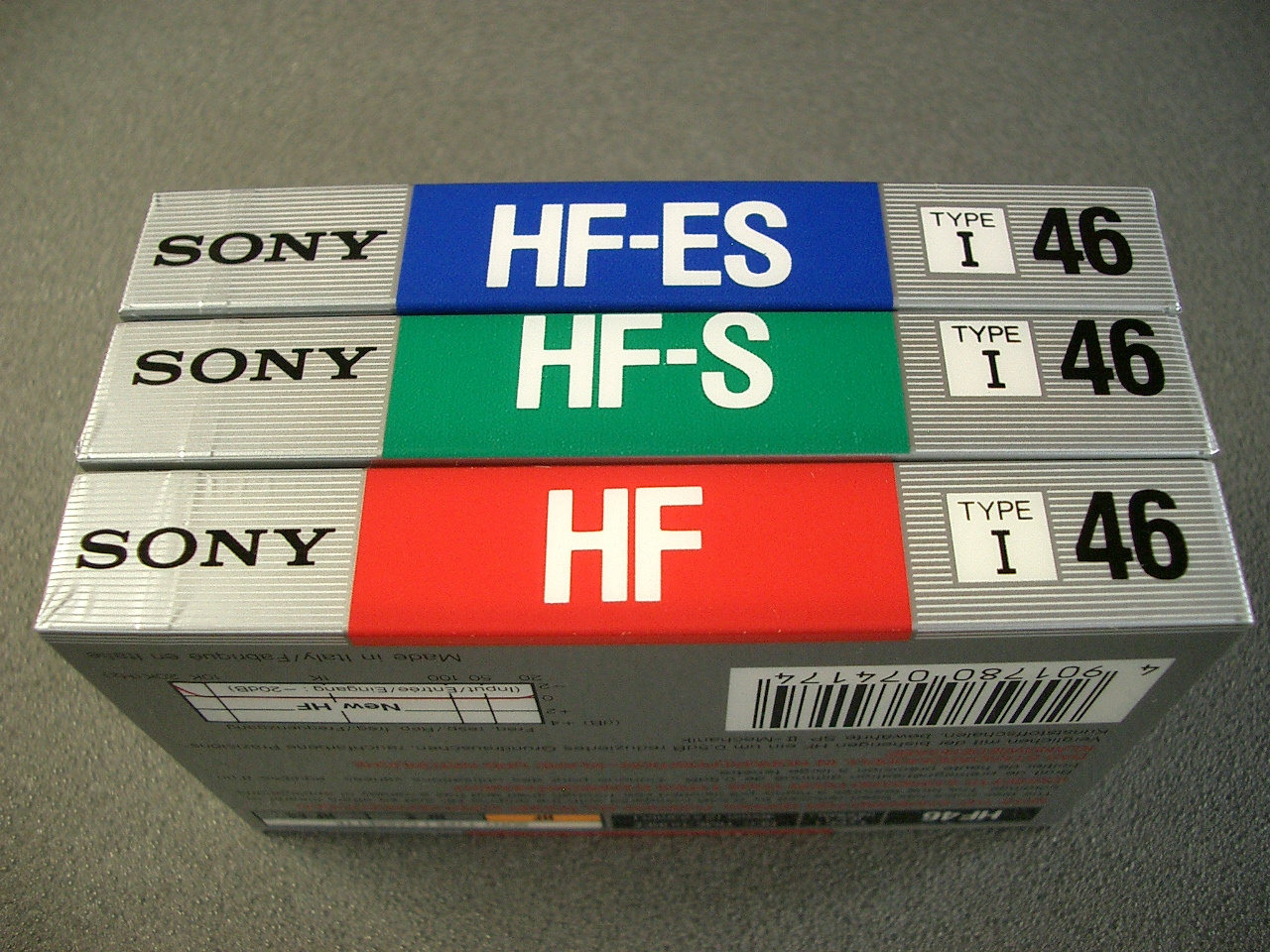 3 SONY HF, HF-S, HF-ES, 46 Eur 1988 t+