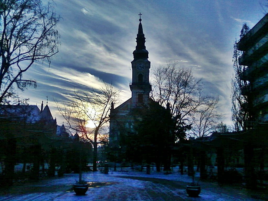 Kecskemét, napnyugta 2013-01-19