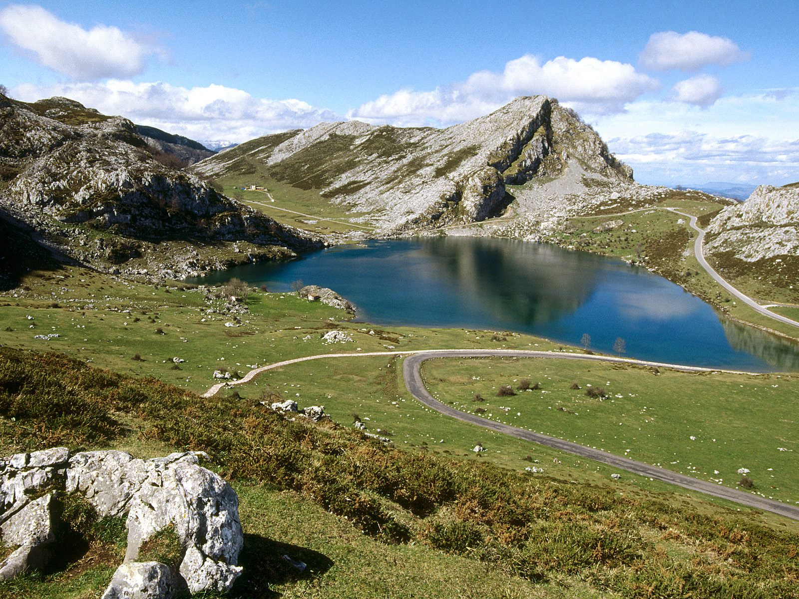 Lake Enol, Covadonga, Picos de Europa National Park, Asturias, S