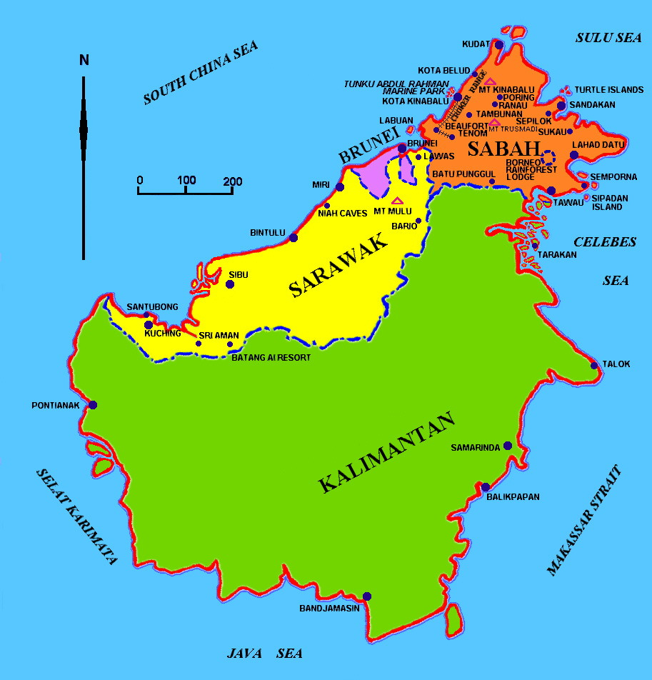 Borneo map