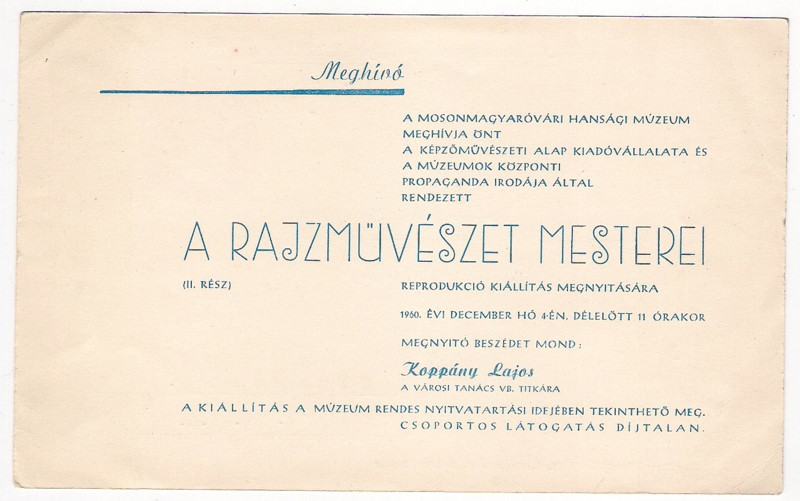 Mosonmagyaróvár * 1960 *