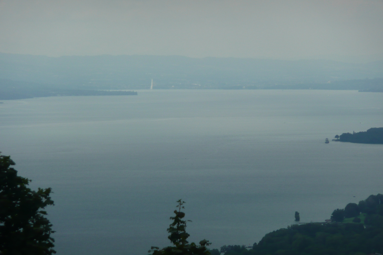 Háttérben a Jet d'Eau Genfben