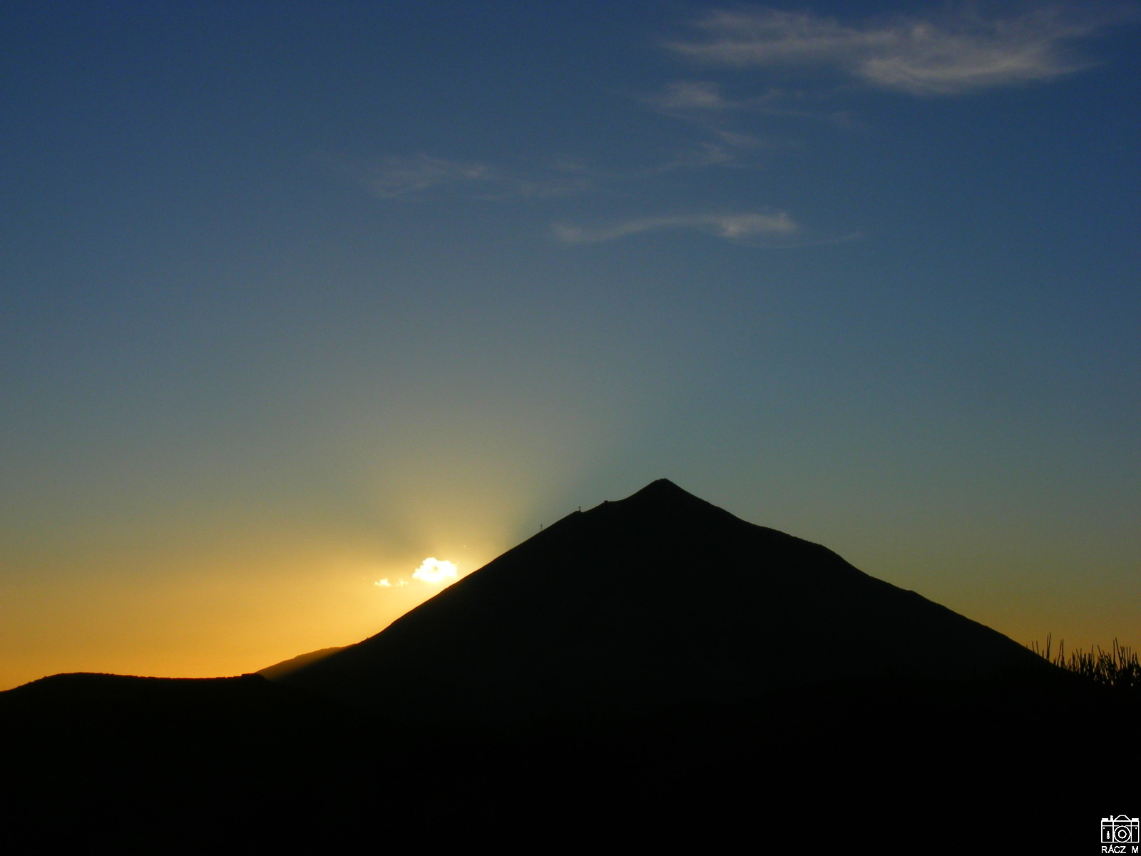 a nap a Teide mögött