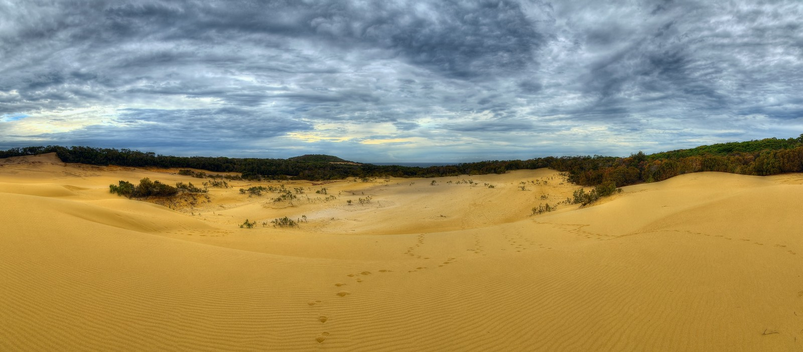 A Fraser szigeteki homokdűnék panorámája - HDR