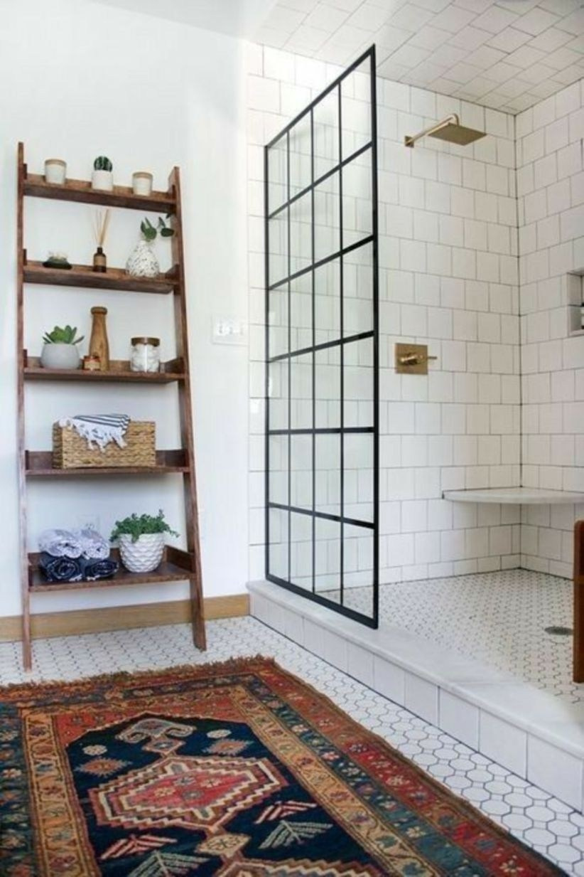 Floor-tile-and-shower-door-for-bathroom