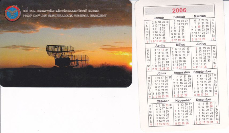 2006 - Kártyanaptár-Card Calendar 0005