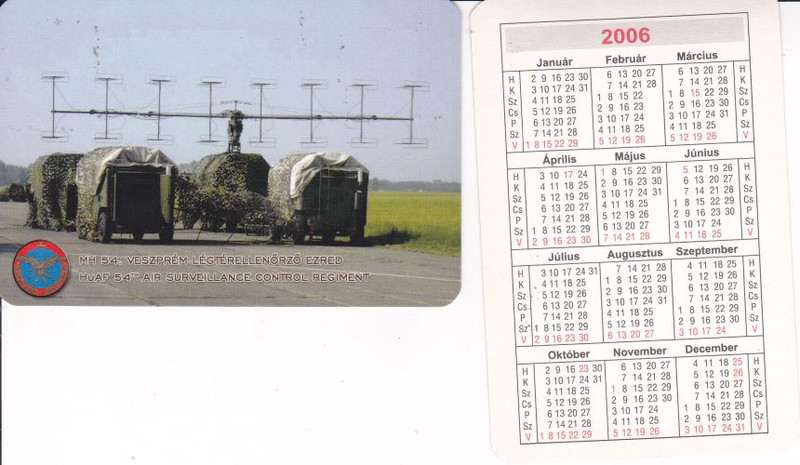 2006 - Kártyanaptár-Card Calendar 0006