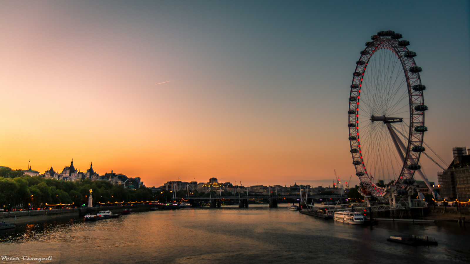 Londoneye a naplementében