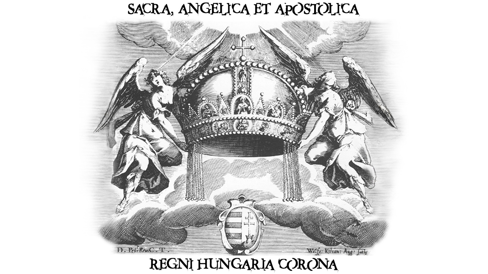 Angyali Magyar Szent Korona (fehér írasos latin)